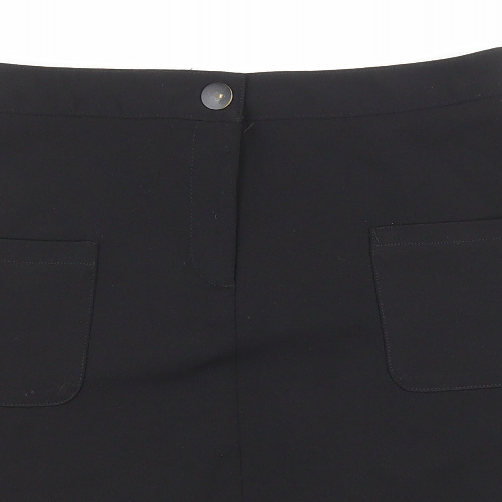 Matalan Womens Black Polyester A-Line Skirt Size 10 Zip