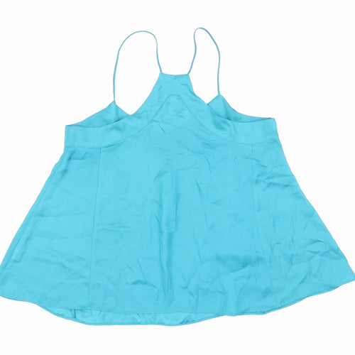 River Island Womens Blue Polyester Camisole T-Shirt Size 10 V-Neck