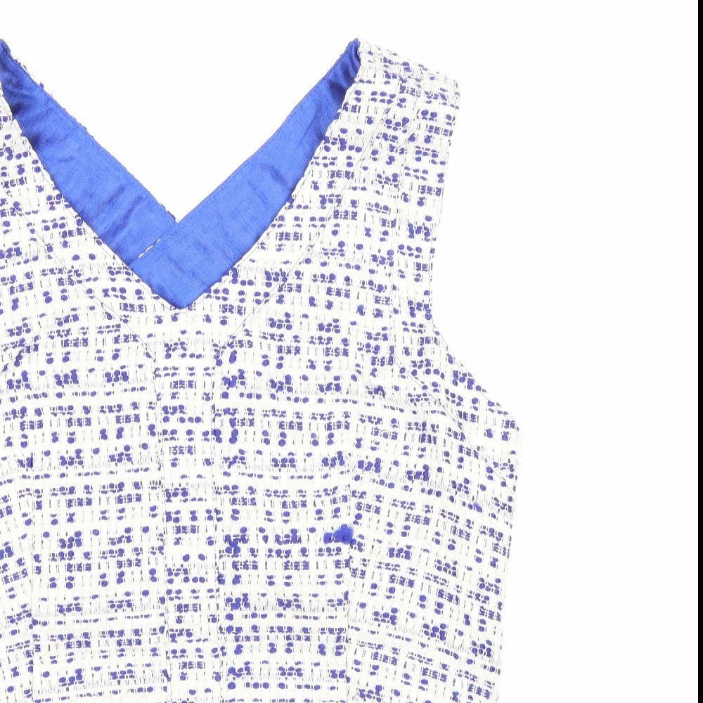 Drole de Copine Womens Blue Cotton Cropped Blouse Size M V-Neck