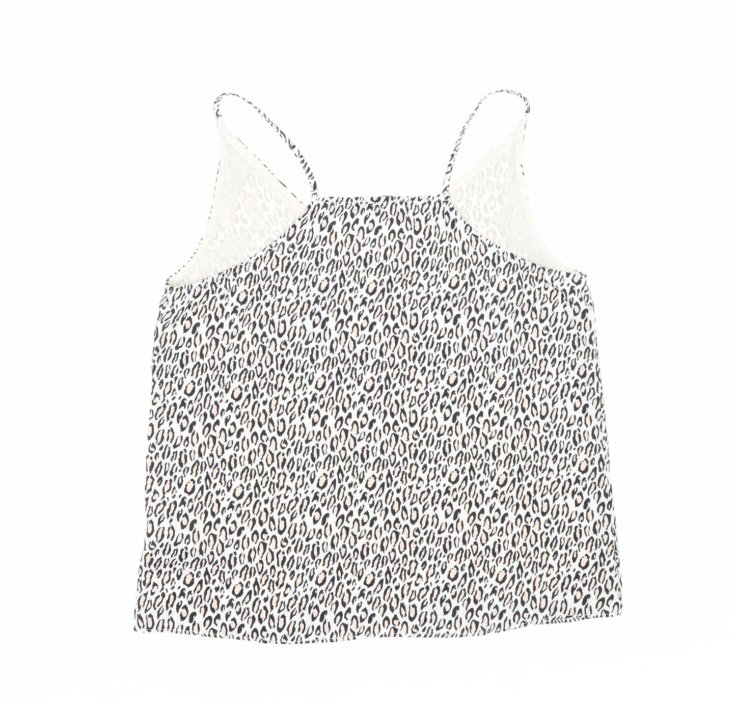 Oasis Womens Black Animal Print Polyester Camisole Tank Size 12 V-Neck - Leopard Print