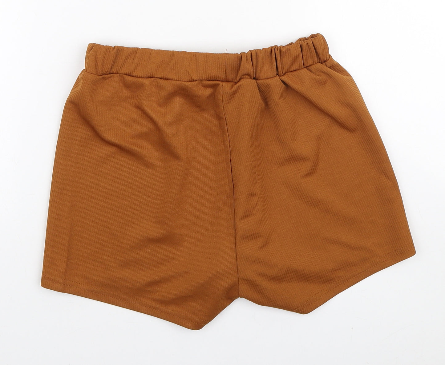 SheIn Womens Brown Polyester Hot Pants Shorts Size M L3 in Regular Tie