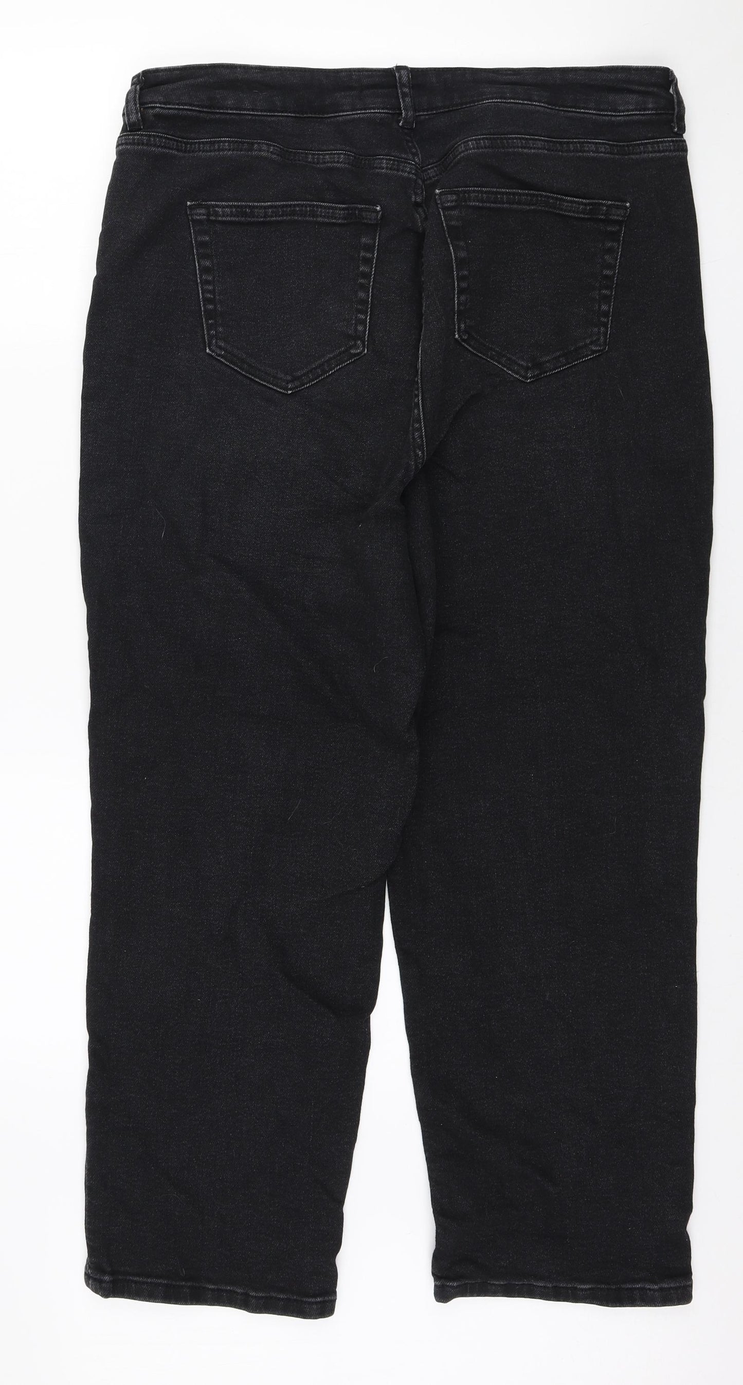 George Womens Black Polyester Mom Jeans Size 18 L26 in Regular Zip