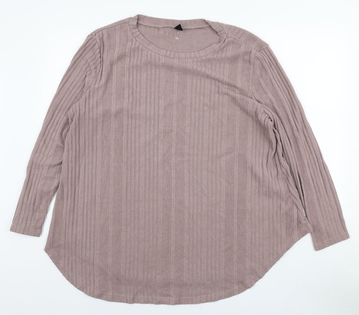 SheIn Womens Pink Polyester Pullover Sweatshirt Size XL Pullover