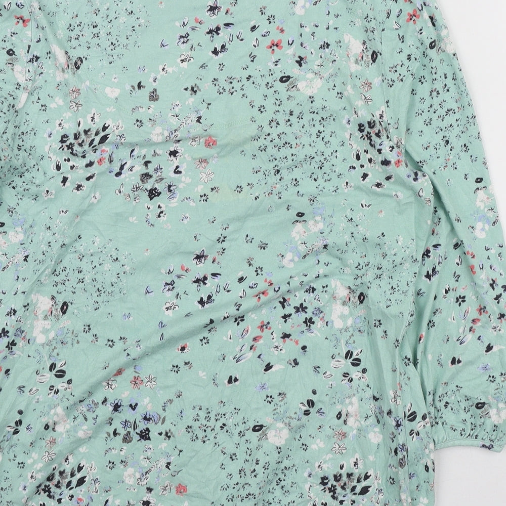 Per Una Womens Multicoloured Floral Viscose Basic T-Shirt Size 12 Scoop Neck