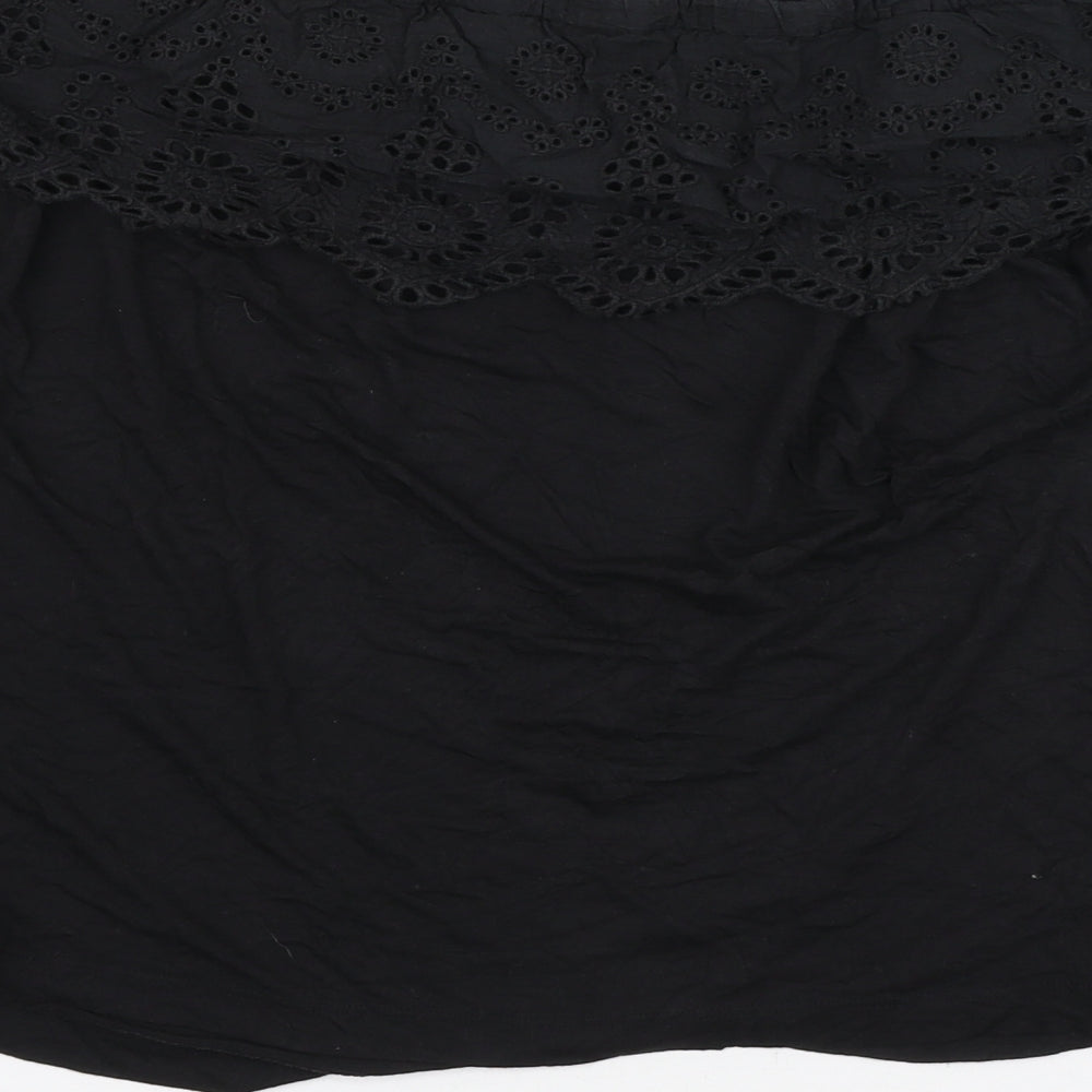 Lipsy Womens Black Viscose Basic Blouse Size 16 Off the Shoulder