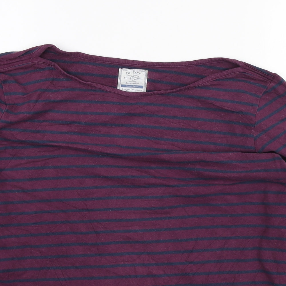 Fat Face Womens Purple Striped Cotton Pullover Sweatshirt Size 16 Pullover