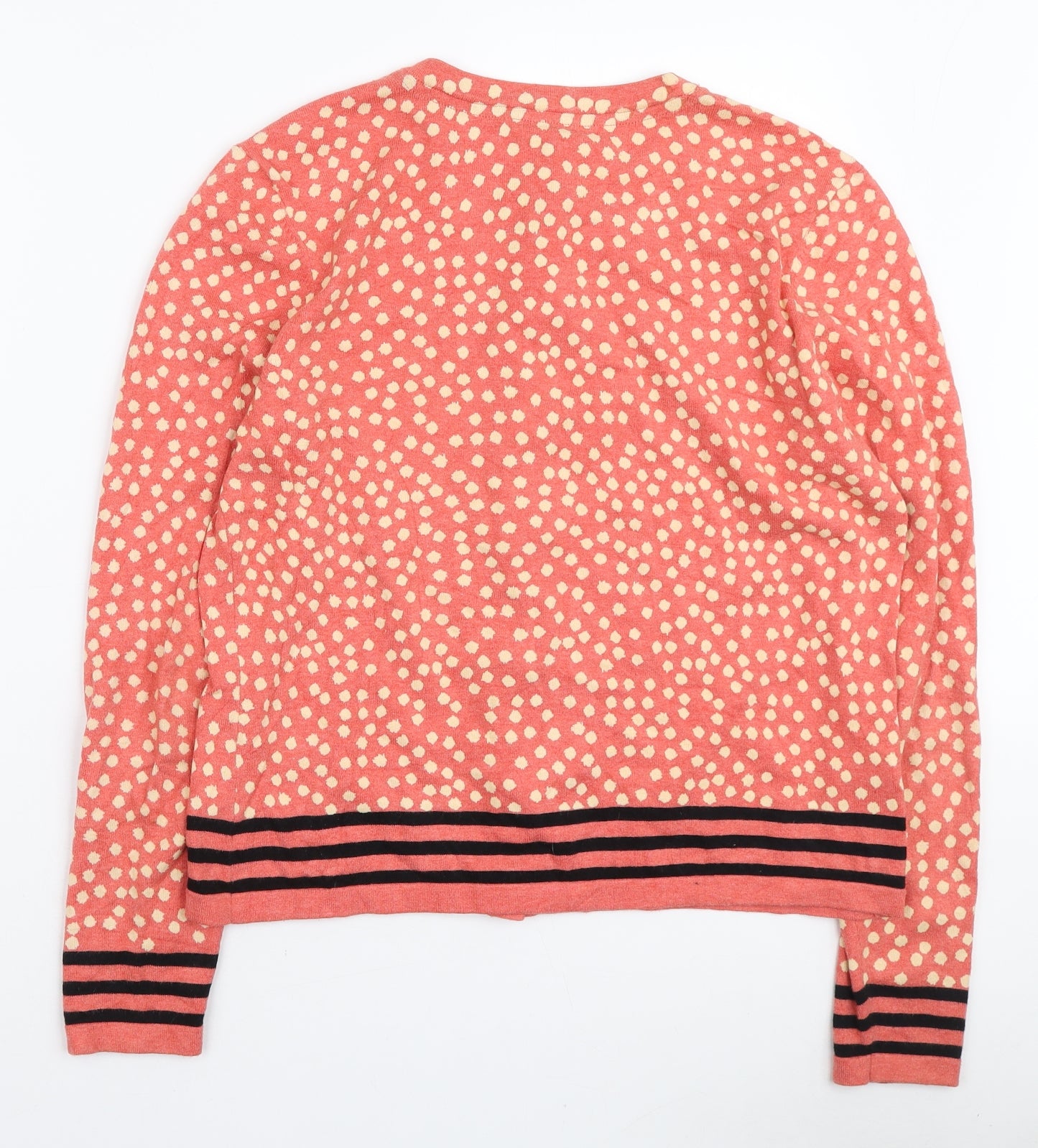 Laura Ashley Womens Pink Round Neck Geometric Polyester Cardigan Jumper Size 14