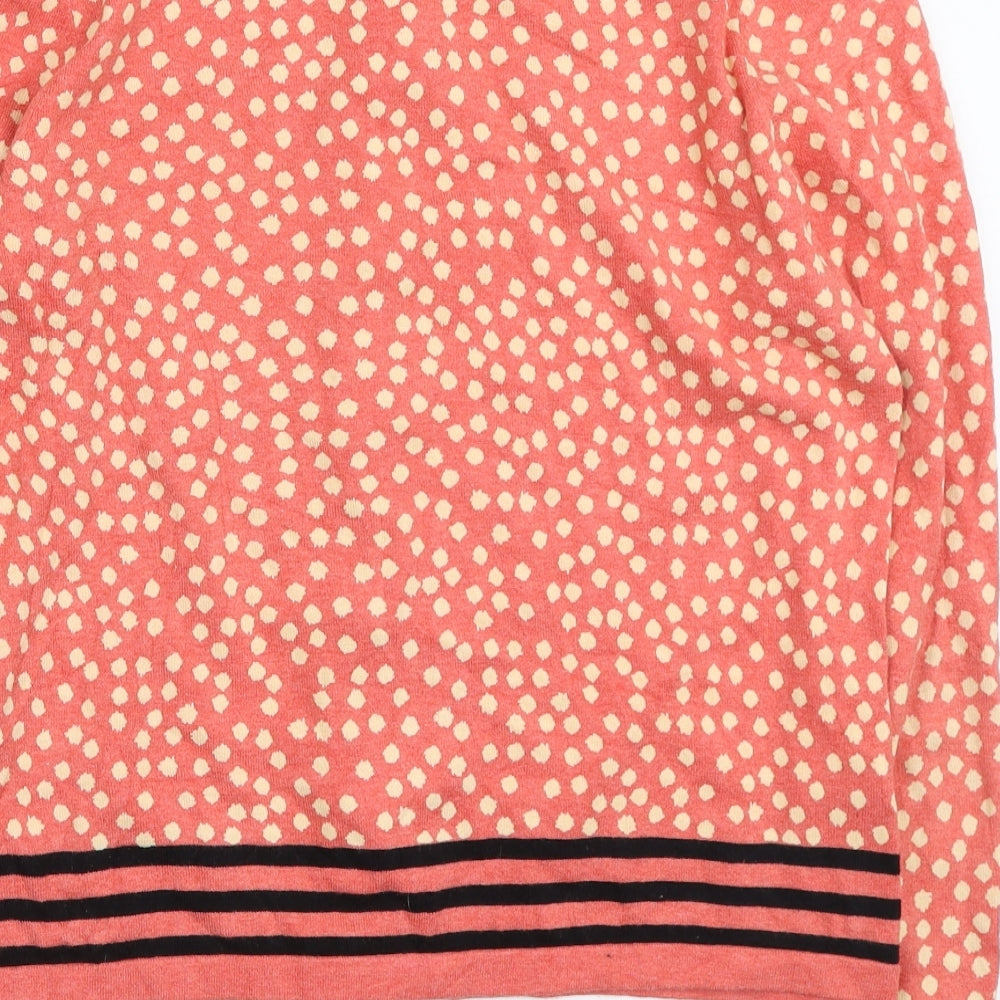 Laura Ashley Womens Pink Round Neck Geometric Polyester Cardigan Jumper Size 14