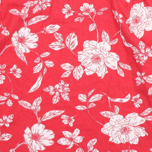 Love Tees Womens Red Floral Polyester Pullover Sweatshirt Size 12 Pullover