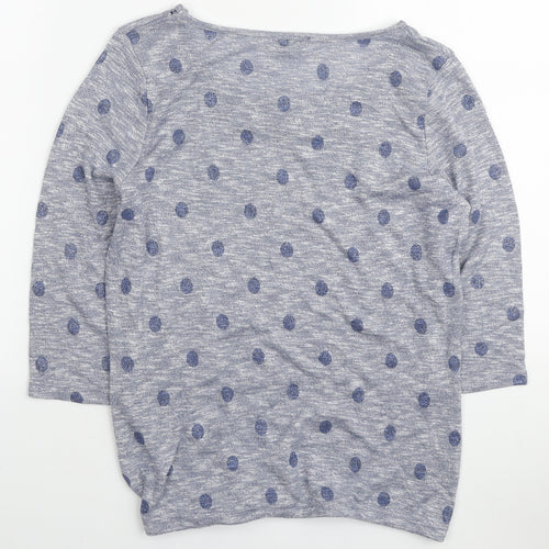 M&Co Womens Blue Boat Neck Viscose Pullover Jumper Size 12