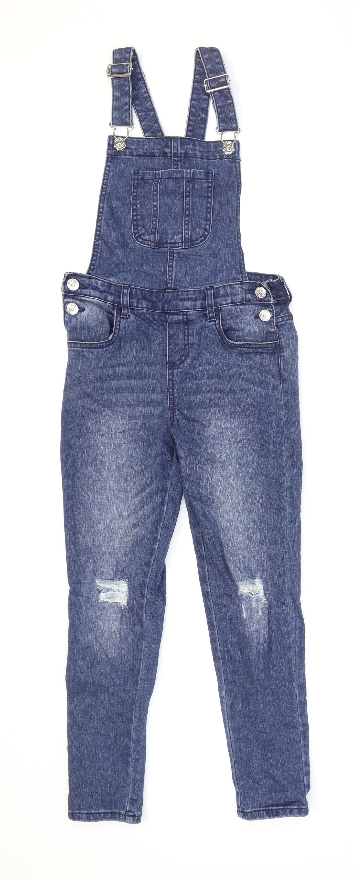 Denim 365 Girls Blue Cotton Dungaree One-Piece Size 9-10 Years L23 in Buckle