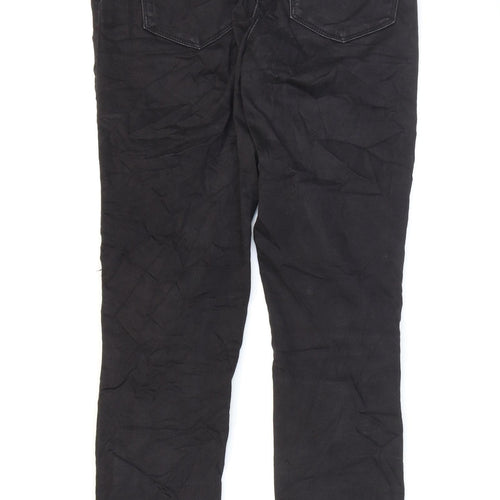 Papaya Mens Black Cotton Skinny Jeans L27 in Regular Zip