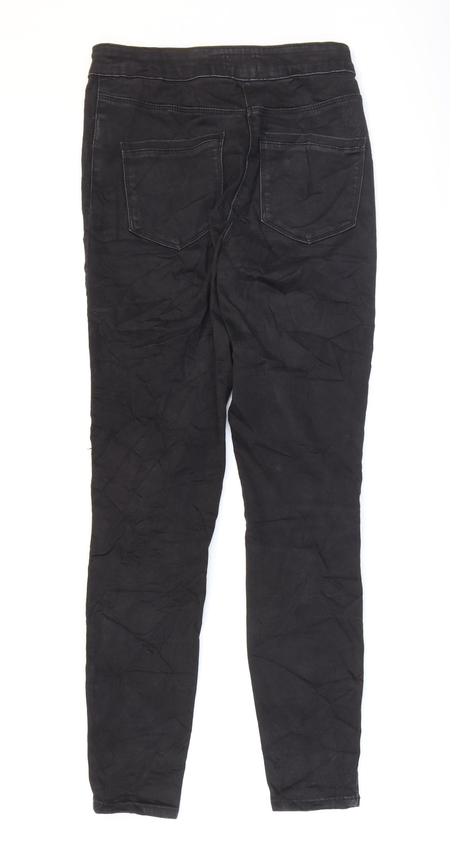 Papaya Mens Black Cotton Skinny Jeans L27 in Regular Zip