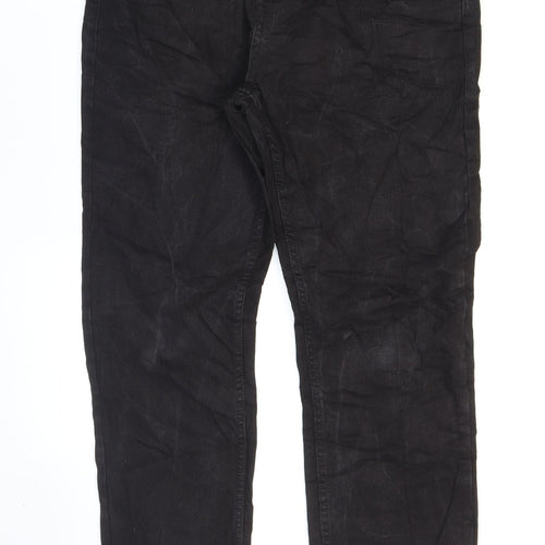 Denim 365 Mens Black Cotton Straight Jeans Size 32 in L27 in Regular Zip