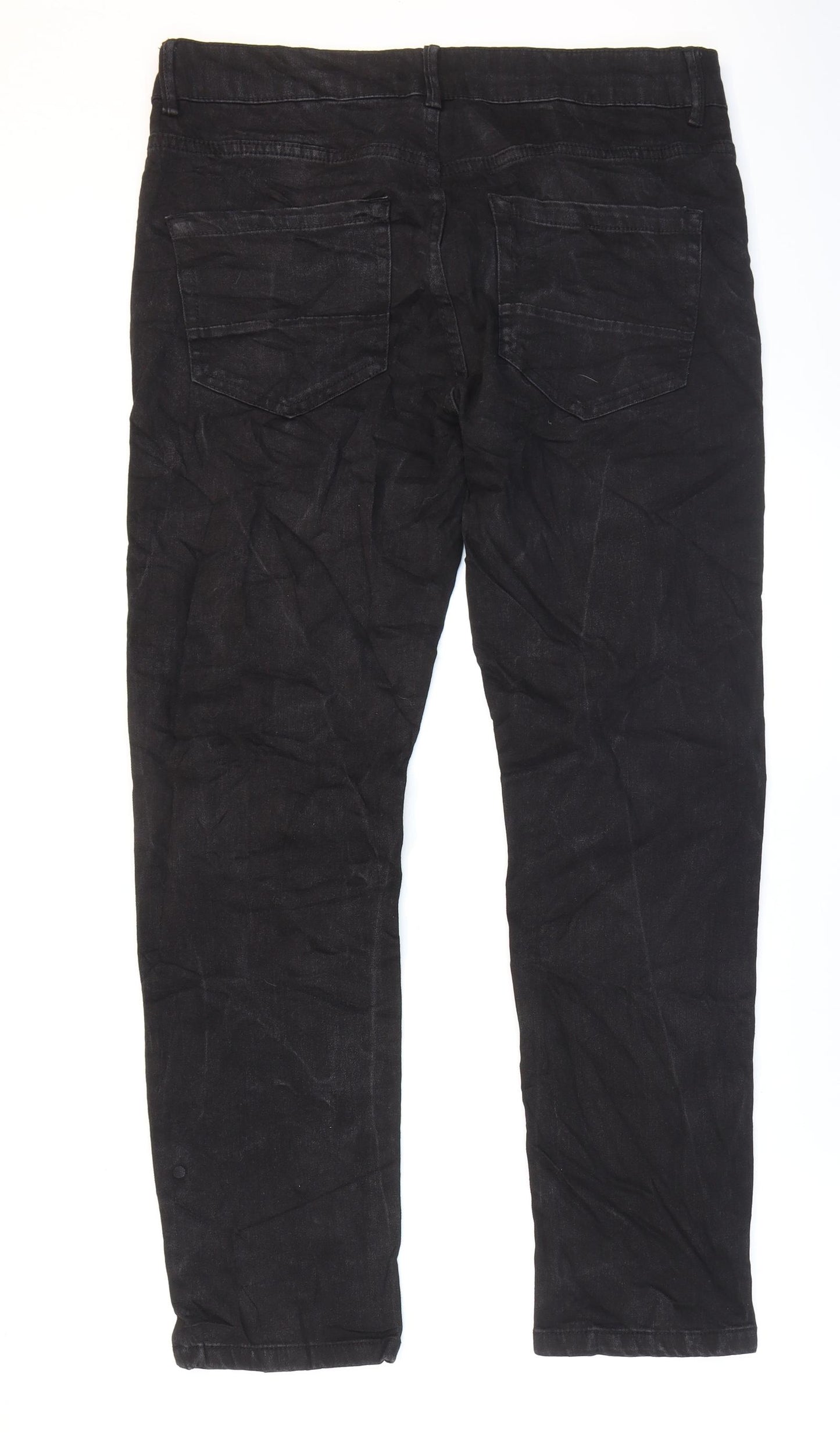 Denim 365 Mens Black Cotton Straight Jeans Size 32 in L27 in Regular Zip