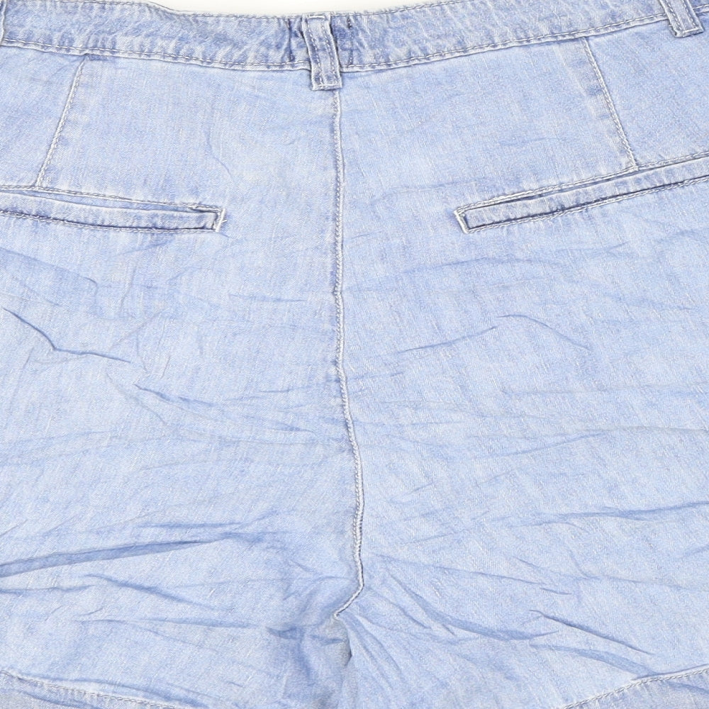 Gap Womens Blue 100% Cotton Hot Pants Shorts Size 14 Regular Zip