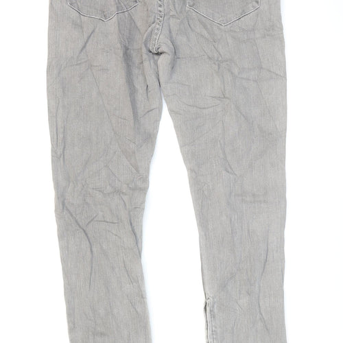 Superfine Mens Grey Cotton Skinny Jeans Size 27 L28 in Regular Zip
