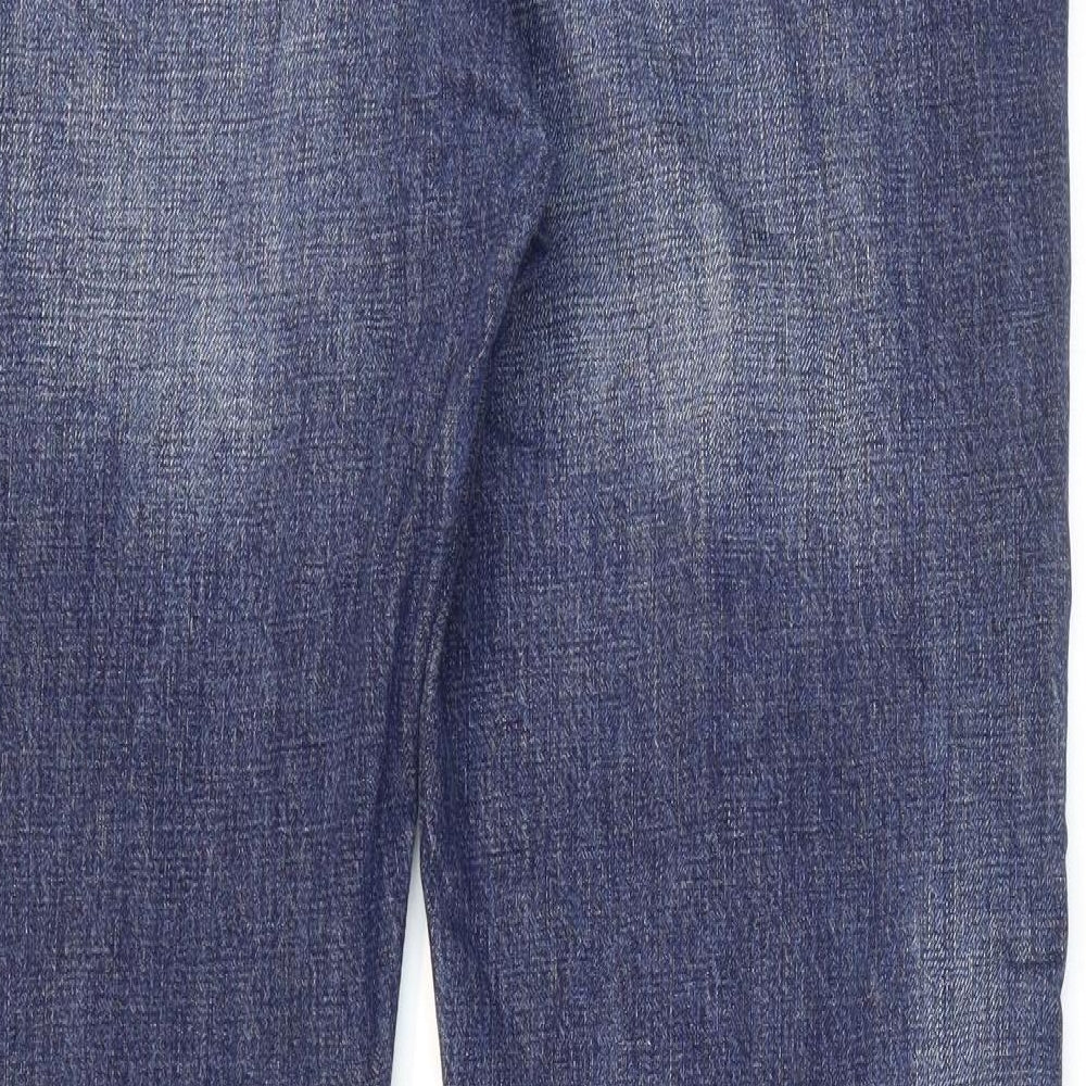 Fat Face Mens Blue Cotton Bootcut Jeans Size 36 L31 in Regular Zip