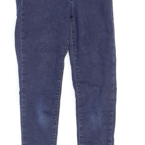 Marks and Spencer Womens Blue Cotton Jegging Jeans Size 8 L25 in Regular Zip