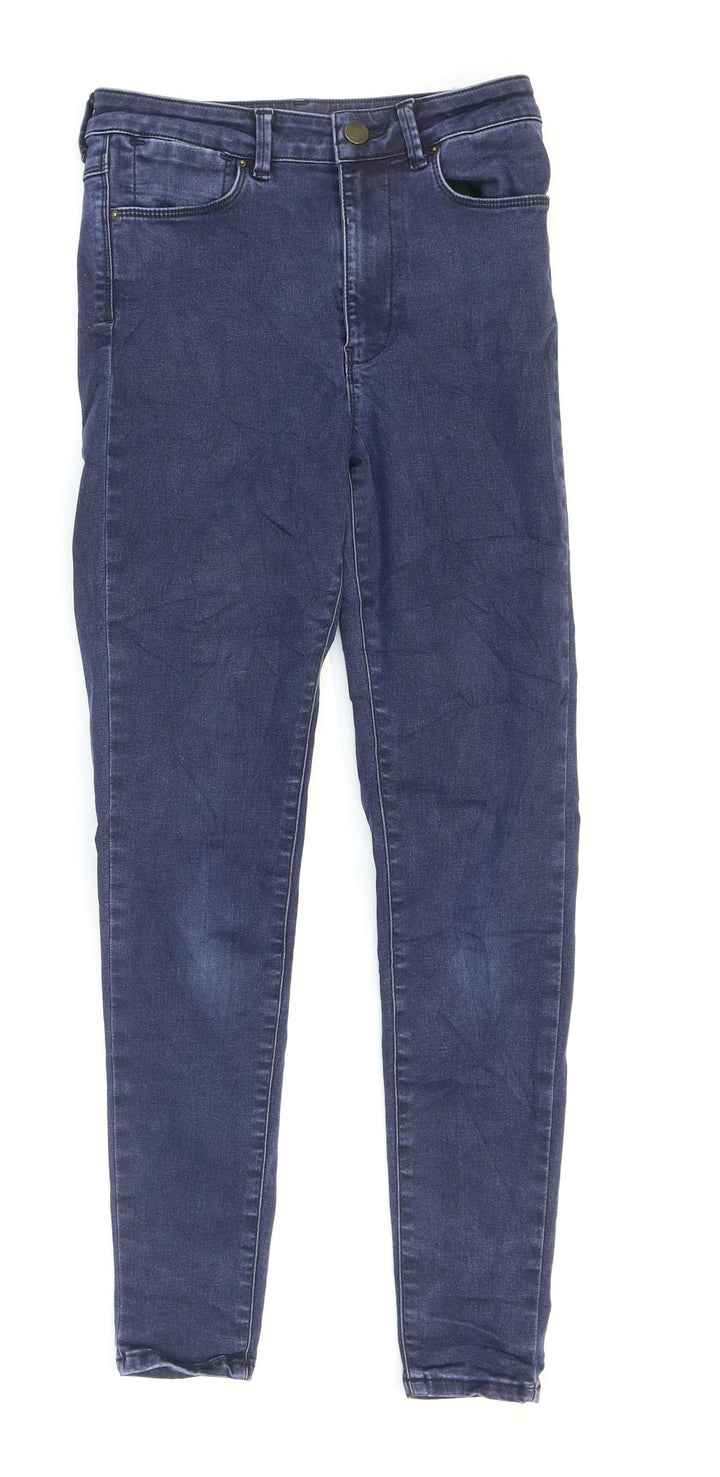 Marks and Spencer Womens Blue Cotton Jegging Jeans Size 8 L25 in Regular Zip