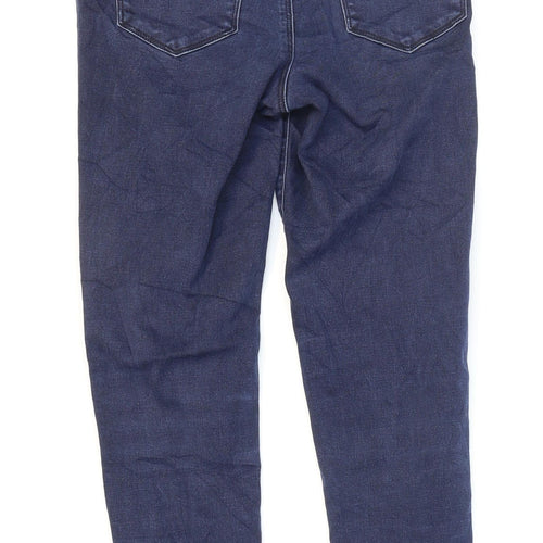 Marks and Spencer Womens Blue Cotton Jegging Jeans Size 8 L25 in Regular Zip