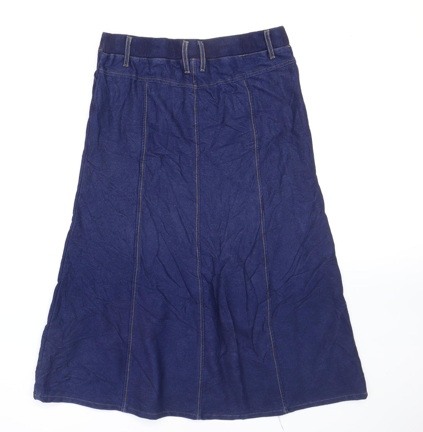 Cotton Traders Womens Blue Cotton Flare Skirt Size 12
