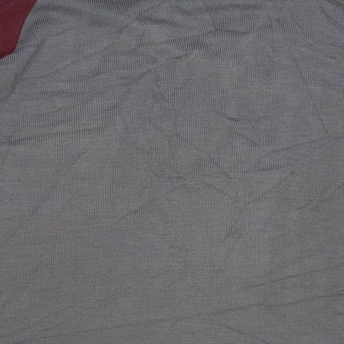 Pierre Sangan Mens Grey V-Neck Striped Acrylic Pullover Jumper Size M