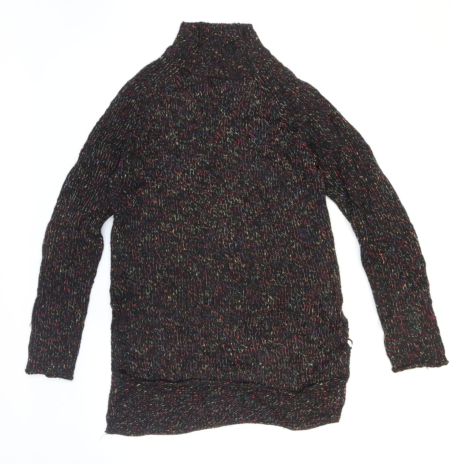 FB Sister Womens Multicoloured Roll Neck Polyacrylate Fibre Pullover Jumper Size 8