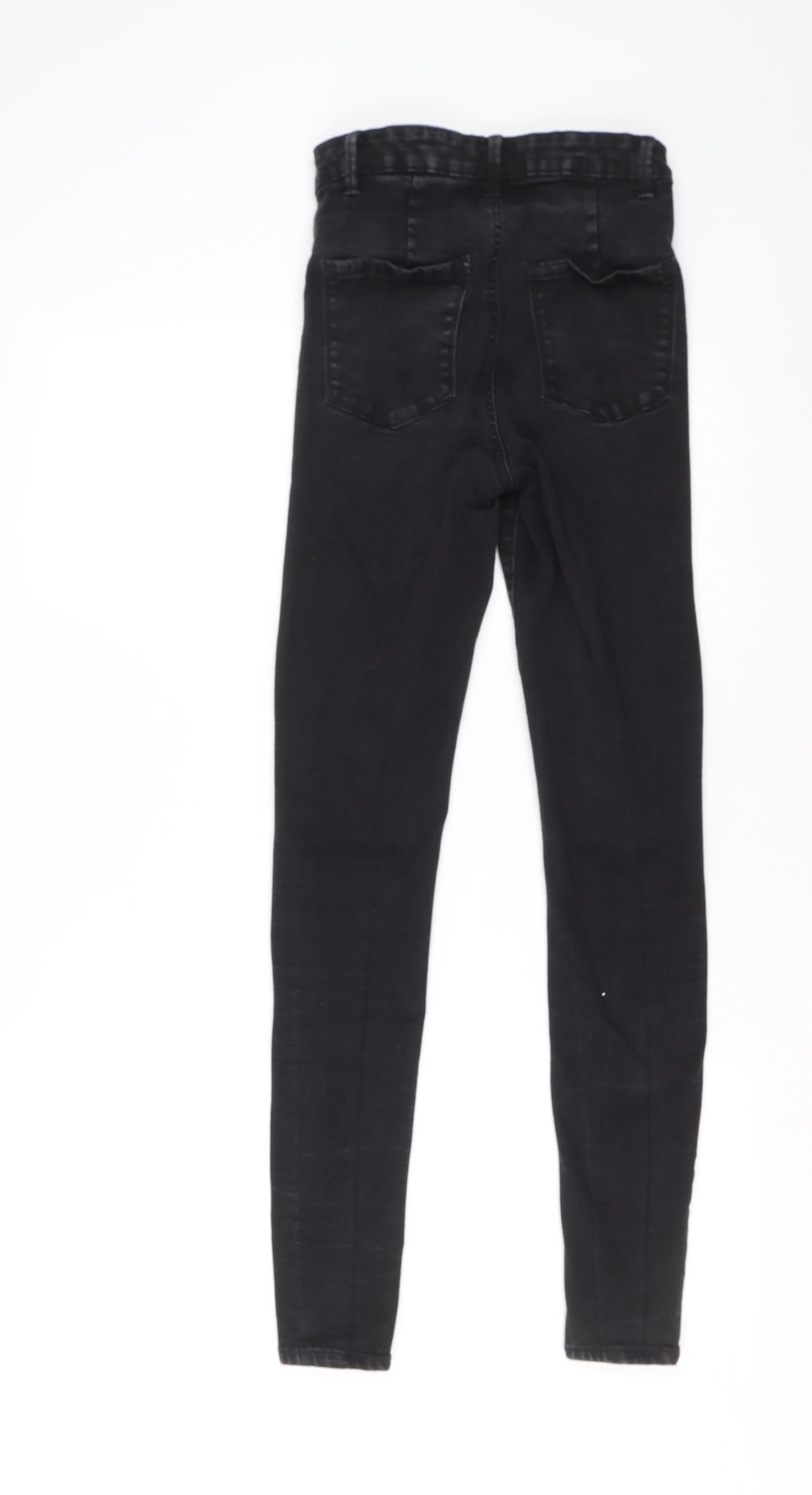 Primark Womens Black Cotton Skinny Jeans Size 10 L28 in Regular Zip