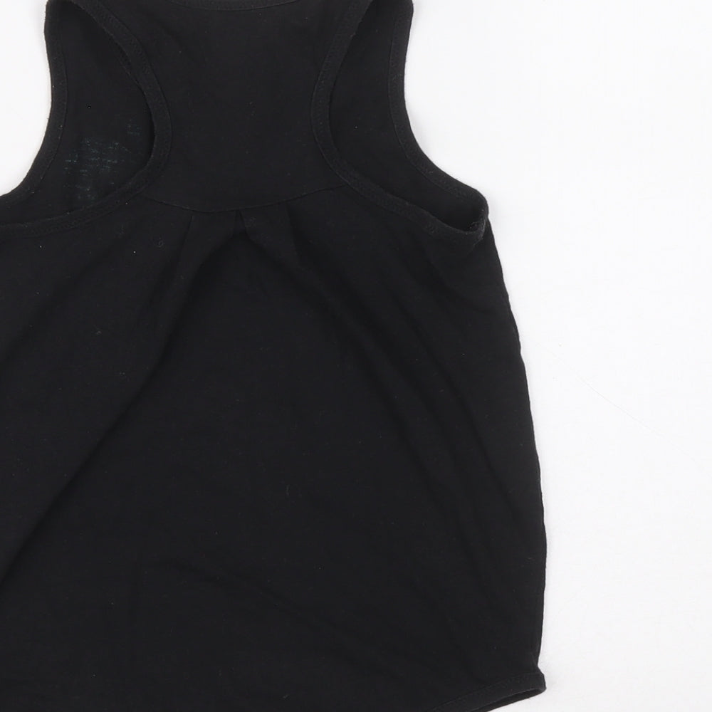 adidas Womens Black Polyester Basic Tank Size 6 Round Neck