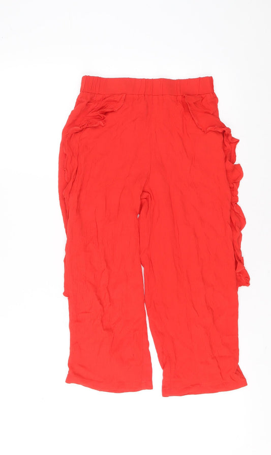 LC Waikiki Girls Red Polyester Bloomer Trousers Size 9-10 Years Regular Pullover