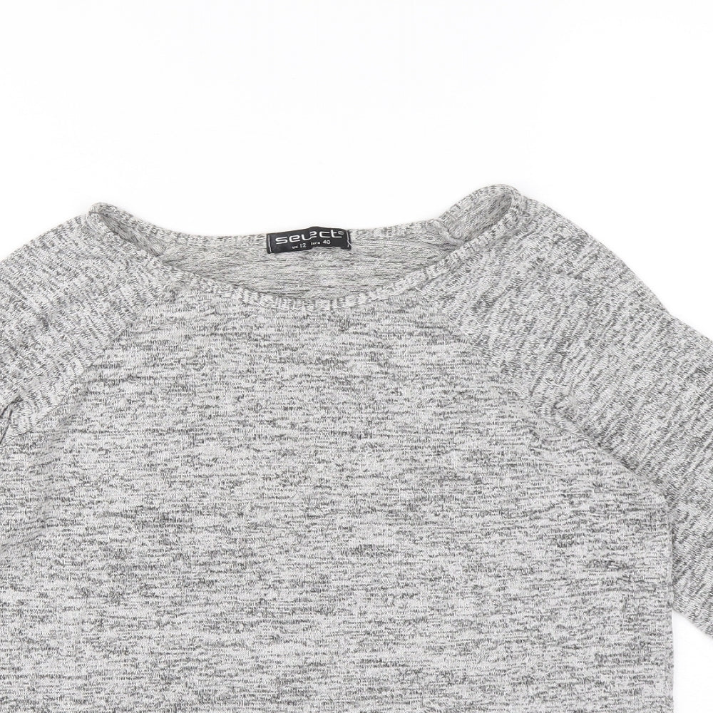 Select Womens Grey Boat Neck Viscose Pullover Jumper Size 12
