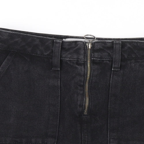 New Look Girls Black 100% Cotton Mini Skirt Size 9 Years Regular Zip