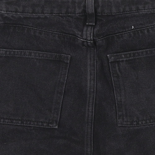 New Look Girls Black 100% Cotton Mini Skirt Size 9 Years Regular Zip