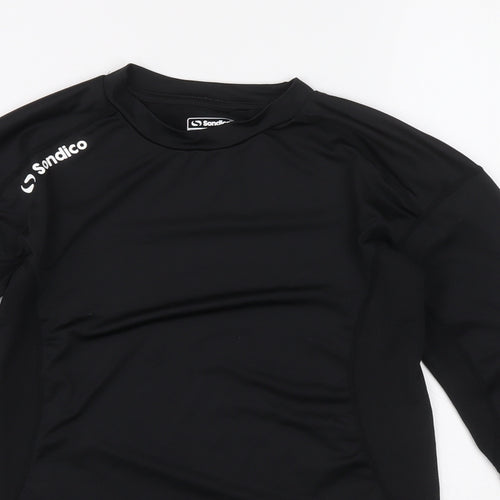 Sondico Mens Black Polyester Ringer Casual Size M Crew Neck Pullover - Sondico