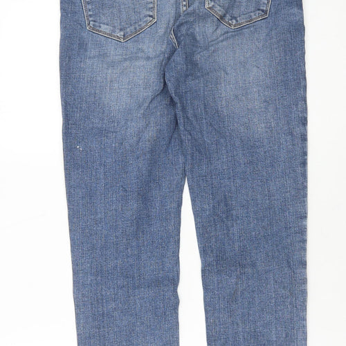 Zara Womens Blue Cotton Skinny Jeans Size 10 L27 in Regular Button