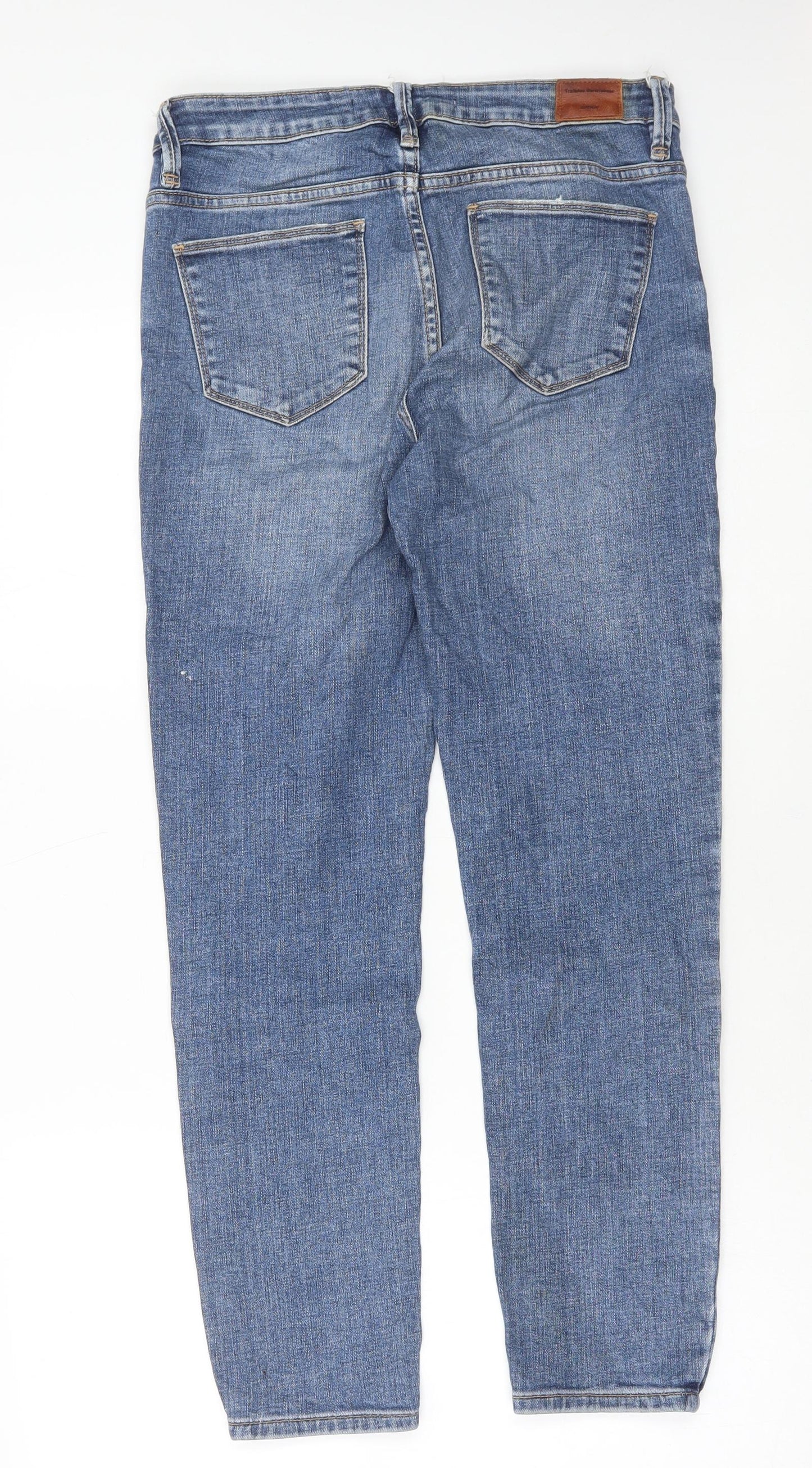 Zara Womens Blue Cotton Skinny Jeans Size 10 L27 in Regular Button