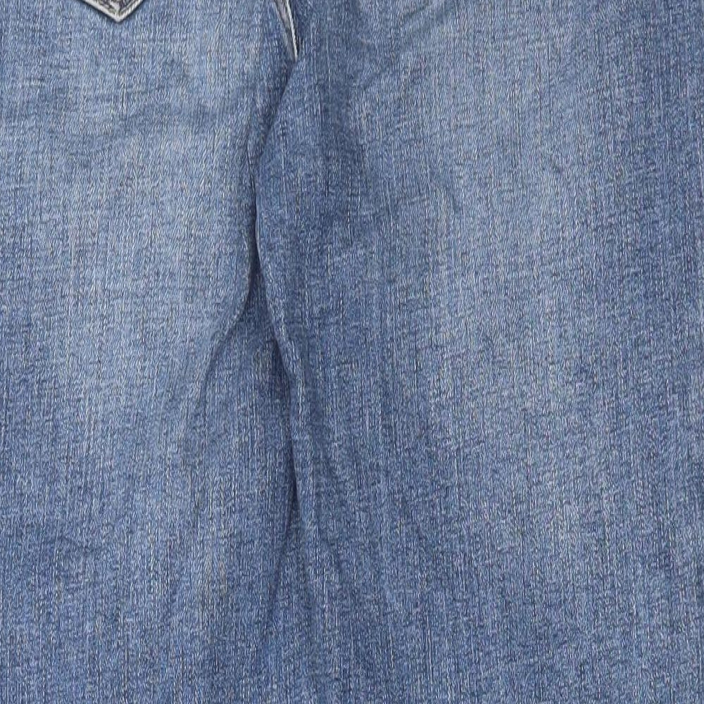 Zara Womens Blue Cotton Skinny Jeans Size 10 L27 in Regular Button