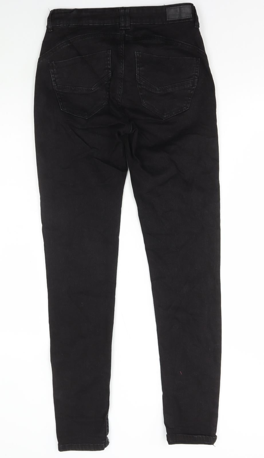 fransa Womens Black Cotton Skinny Jeans Size 8 L31 in Regular Button