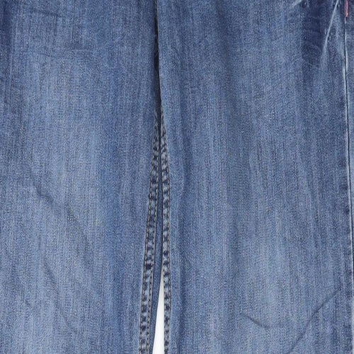 Cherokee Womens Blue Cotton Wide-Leg Jeans Size 10 L32 in Regular Button