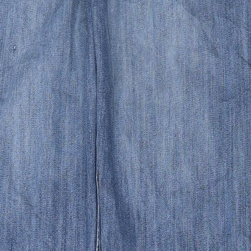 Cherokee Womens Blue Cotton Wide-Leg Jeans Size 10 L32 in Regular Button