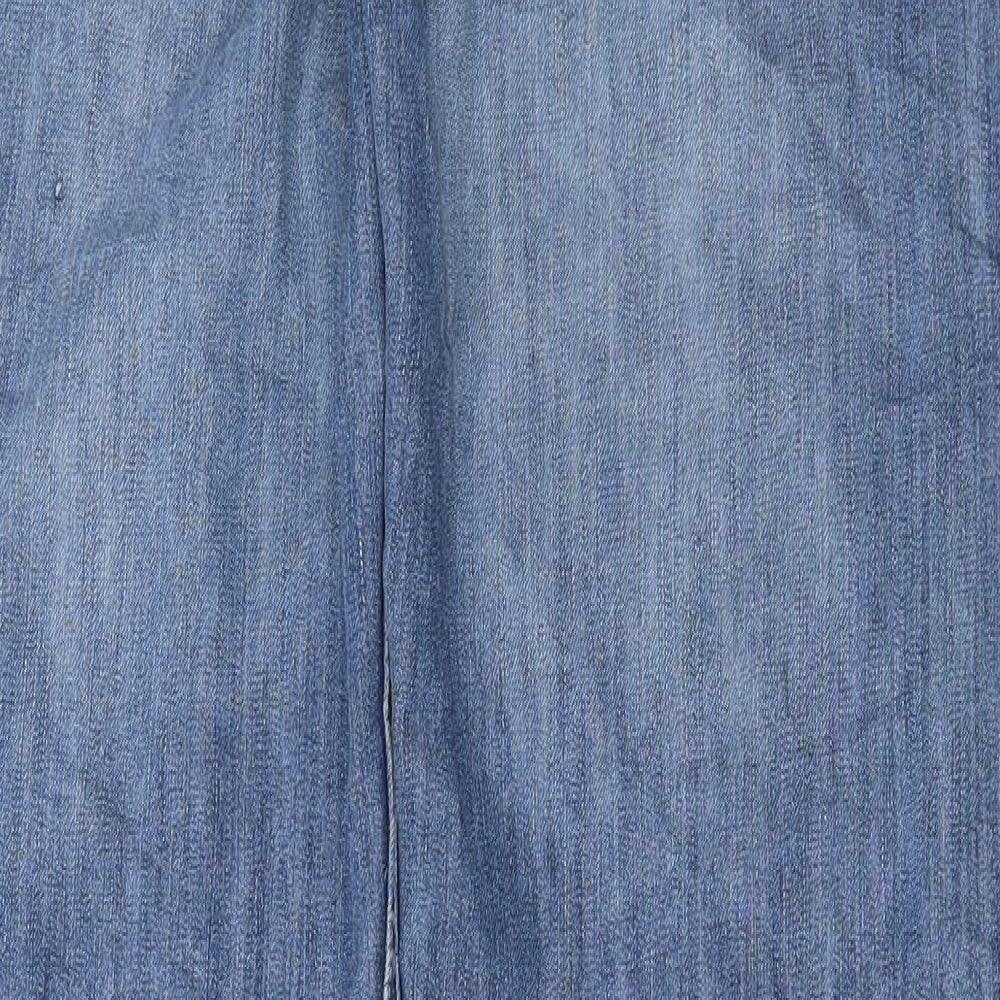 Cherokee Womens Blue Cotton Wide-Leg Jeans Size 10 L32 in Regular Button