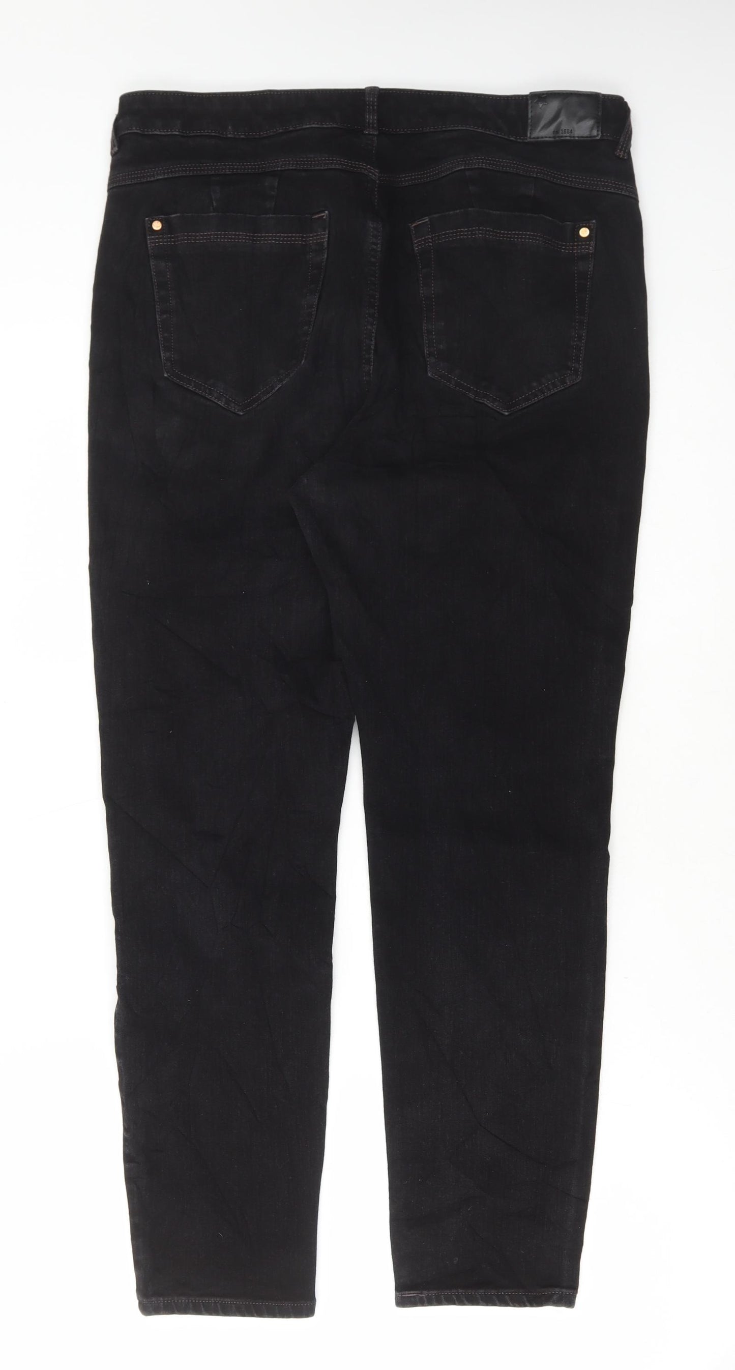 Marks and Spencer Womens Black Cotton Skinny Jeans Size 16 L27 in Regular Button