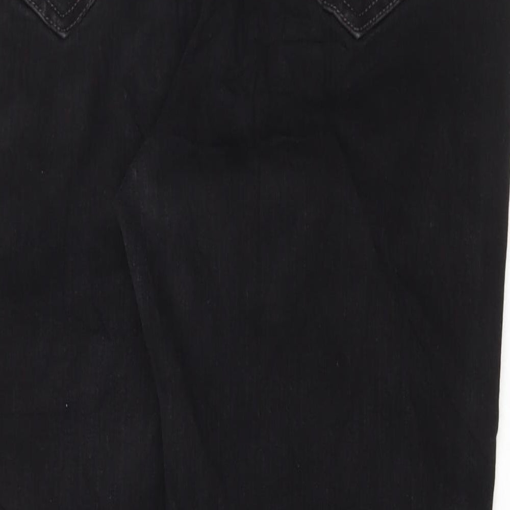 Marks and Spencer Womens Black Cotton Skinny Jeans Size 16 L27 in Regular Button