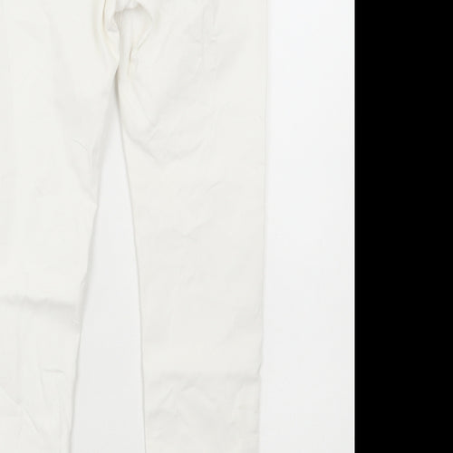 Marks and Spencer Womens White Cotton Skinny Jeans Size 8 L27 in Regular Button