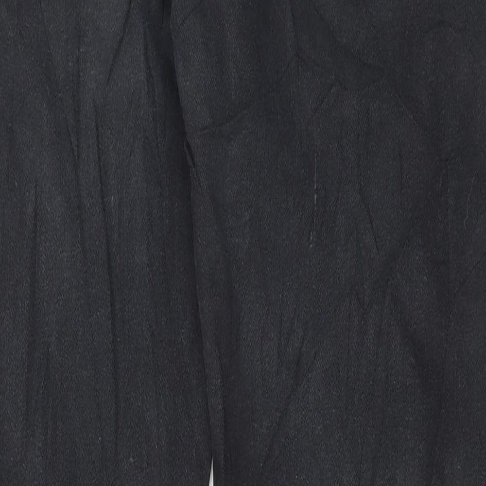 Marks and Spencer Mens Black Cotton Straight Jeans Size 38 in L33 in Regular Button