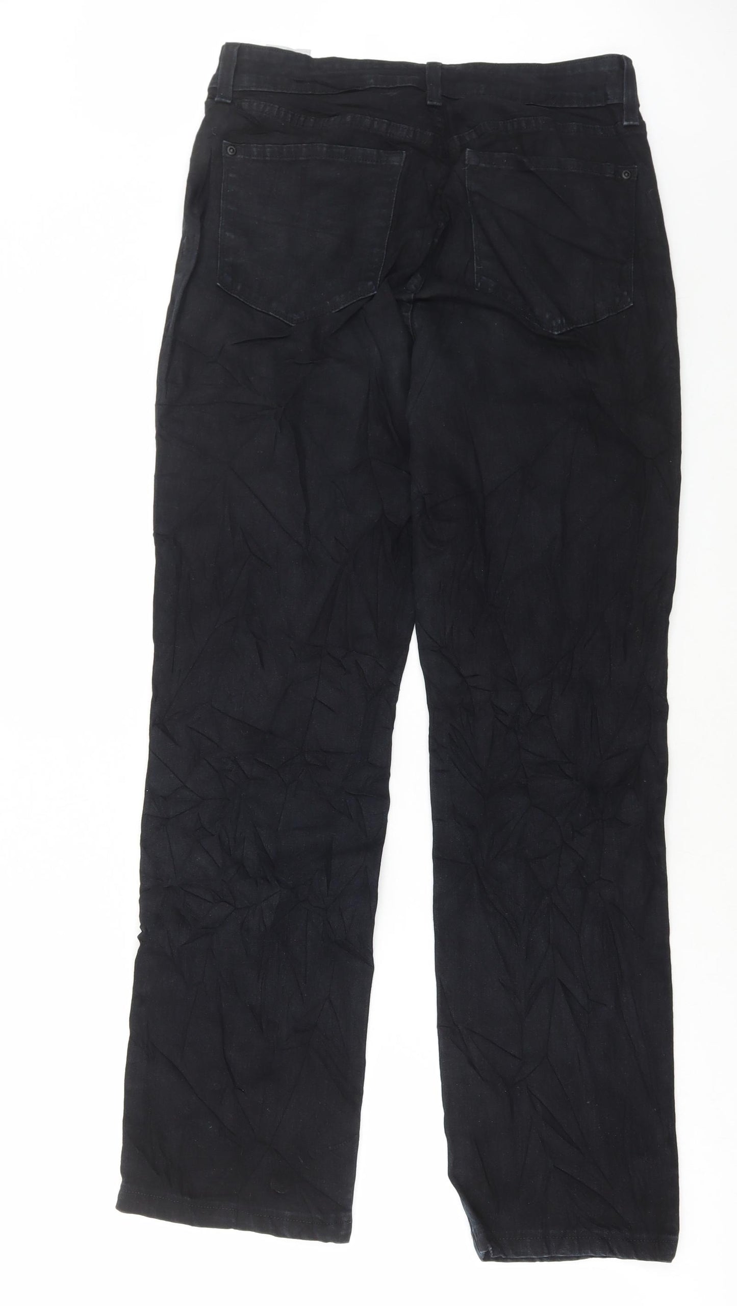NXD Womens Black Cotton Straight Jeans Size 6 L30 in Regular Button
