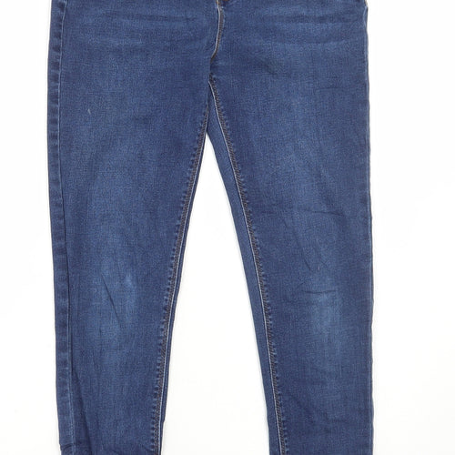 Denim & Co. Girls Blue Cotton Skinny Jeans Size 13-14 Years Regular Button