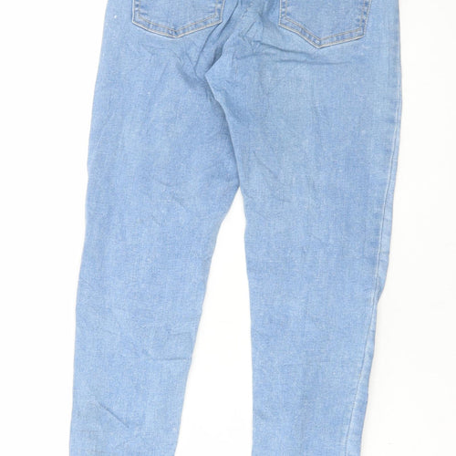 Denim 365 Girls Blue Cotton Skinny Jeans Size 13-14 Years Regular Button - Distressed Denim