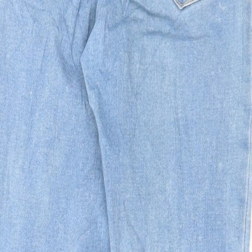 Denim 365 Girls Blue Cotton Skinny Jeans Size 13-14 Years Regular Button - Distressed Denim